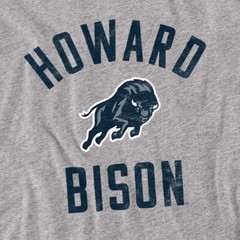 Howard University Adult T-Shirt Bison Logo, Athletic Heather, S-5XL