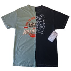 Trust The Universe Motorcycle Mens T Shirt Size M Black-“Live to Ride” Split Tee