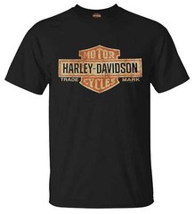 Harley-Davidson Men’s Distressed Elongated Bar & Shield Black T-Shirt 30296553