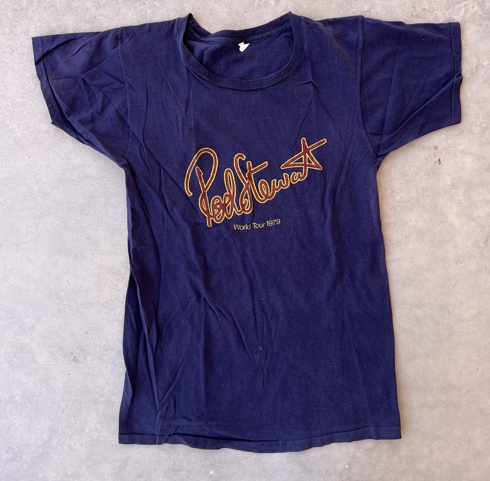 Vintage Rod Stewart Shirt 17×26 Blondes Have More Fun 1979 Tour 70s LA Forum