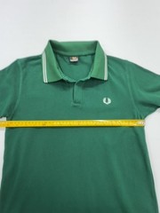 Fred Perry Mens Green Polo Shirt Size M Cotton Ribbed Collar Cuffs