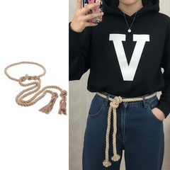 Rope Belt Cotton Braided Woven Gothic Pastor Long Waist Belt with Tassels for…