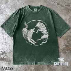 Retro Fighting Wolves Yin Yang Comfort Tee Shirt Vintage Animal Graphic