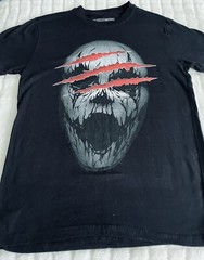 NWOT Brooklyn Vertical-Size Small Black Skull Horror Tee Shirt- Cotton- HH