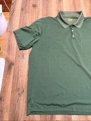BCG Shirt, Men’s Size 3XL, Green, Striped, Polo Shirt, Short Sleeve