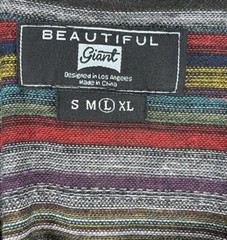 BEAUTIFUL GIANT MEN’S CREW NECK SHORT SLEEVE T-SHIRT STRIPE MULTICOLOR SIZE LARG