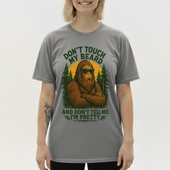 Sasquatch Beard T-Shirt Funny Retro Bigfoot Don’t Touch My Beard Humorous Tee