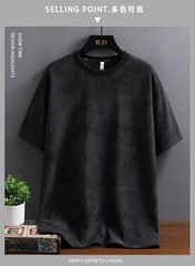 Men Luxury Fashion Trend Distressed Ripped Hole Casual Summer Streetwear T-Shirt