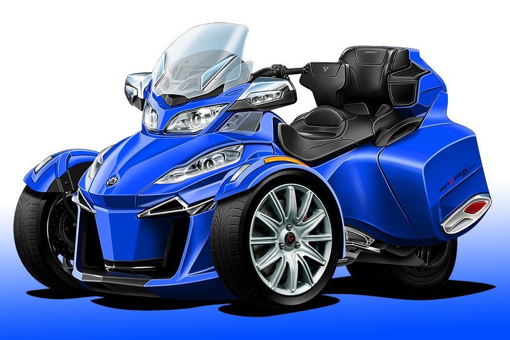 Can Am RT Bike Motorcycle Cartoon Art Print NEW