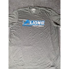 Detroit Lions NFL Team Apparel Gray Short Sleeve Football T Shirt 2XL -stain