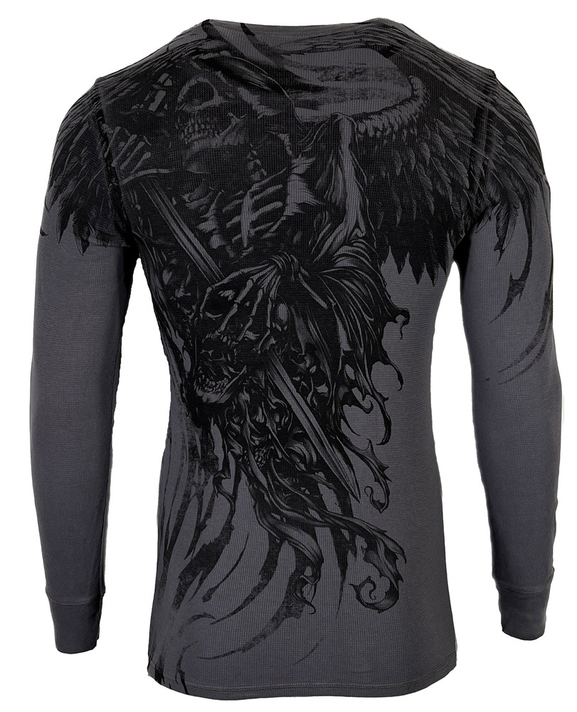 Xtreme Couture by Affliction Men’s Thermal Shirt WLEDING DEATH Biker