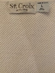 Saint Croix men’s all seasons knit shirt heart shaped necklines color white L