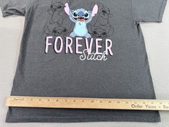 Stitch Graphic Tee L/G (12/14) Gray Crewneck Short Sleeve Cotton Polyester
