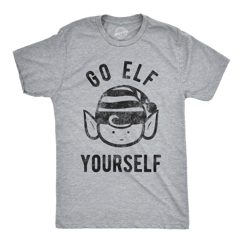Mens Go Elf Yourself T shirt Funny Christmas Gift Holiday Saying Santa Tee Cool