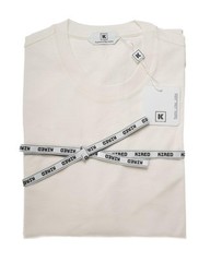 Kired by Kiton Ivory White Supima Crepe Cotton Short Sleeve T-Shirt L (52 IT)