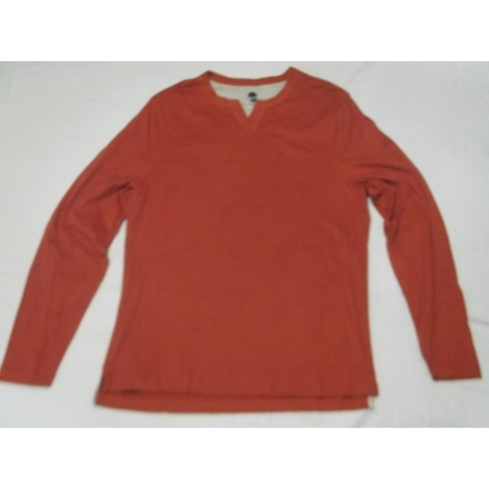 Ocean & Coast Tshirt Men Sz L Long Sleeve V Neck Everyday Orange Casual Surfer