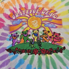 Grateful Dead Tie Dye T Shirt XL Dancing Bears Roses GDP 2021 Rainbow Spiral