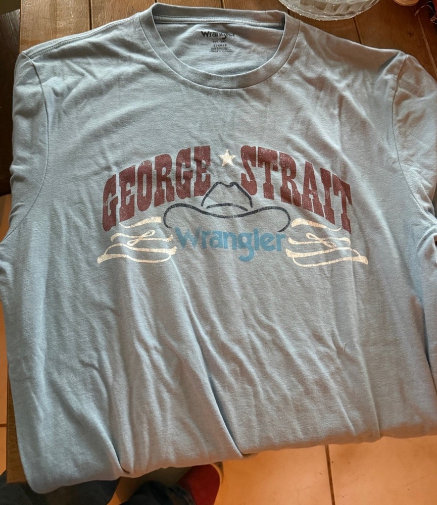 Wrangler George Strait Men’s S Blue Graphic Print Crew Neck Short Sleeve Tee