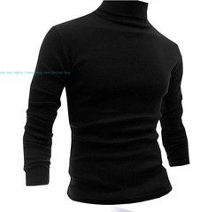 Men Lightweight Long Sleeve Knitted Pullover Tops Turtleneck base layer T-Shirts