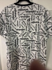 Wrangler Hot Wheels Tee Men Large L Large Black White All Over Print Logo Cotton
