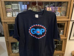 VTG GOP Grand Old Party Elephant SPELL OUT Navy GILDAN T-shirt SZ XL – Cool