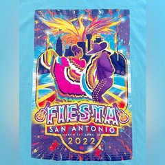 Gildan Fiesta San Antonio Short Sleeve Graphic T Shirt Mens Large Blue NWOT