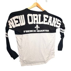 Nola Classic New Orleans Louisiana B & W Long Sleeve T Shirt White Black L