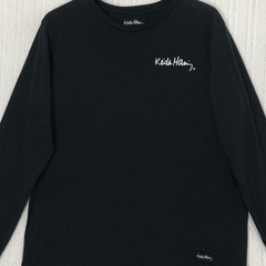 Keith Haring Barking Dog Long Sleeve Graphic T-Shirt Black Mens Large Pop Art