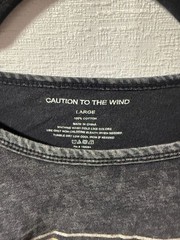 Caution to the Wind Montana Snowshoe Peak Acid Wash Graphic Crop Tee