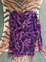 A Bathing Ape Camouflage Purple Pink Black Long Sleeve T-Shirt 2XL Used
