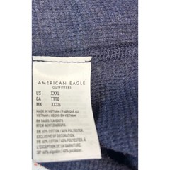 American Eagle Super Soft Long Sleeve Waffle Knit Shirt Blue XXXL