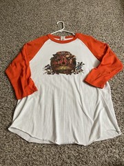 Crossfit Omaha Baseball 3/4 sleeve tshirt Orange white adult XL