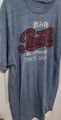 Men’s Tee Luv Graphic Pepsi-Cola Tokyo Japan Retro Look Logo T-Shirt Blue Size M