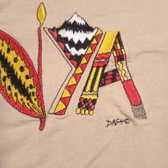 Dash Clothing Shirt Mens Large Beige Kenya Embroidered Graphic Tee Africa Travel