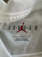 Jordan Shirt Mens LG White Black Embroidered Jumpman Logo Nike Air Tee NWT