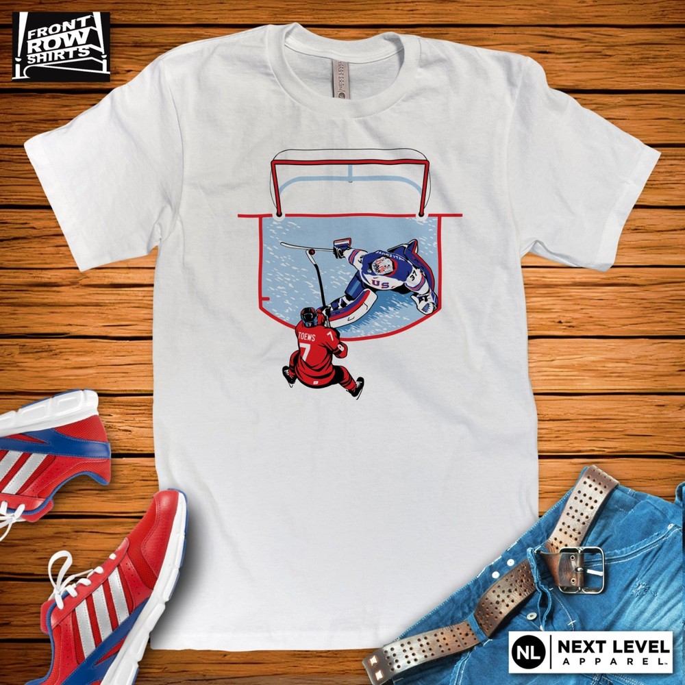 USA MEN’S HOCKEY HELLEBUYCK GAME SAVING STOP T-SHIRT