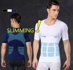 Men Body Slimming Tummy Shaper Underwear shapewear Waist Girdle T-Shirt Vest US