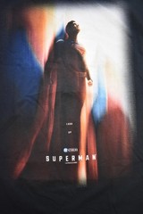 DC Comics Superman Look Up Movie Poster Graphic Mens Black Shirt New Large