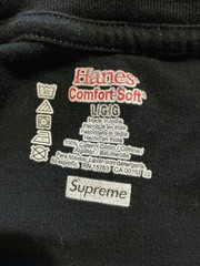 Hanes X Supreme Black Blank Essential Logo Short Sleeve Crewneck T-Shirt Sz. L