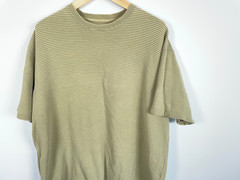Y2K Oversized T-Shirt Men’s XL Green Textured Stripe Pattern Skater Breakwater