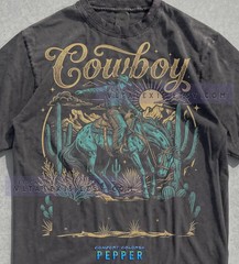 Cowboy Rodeo Wild West Bucking Horse Western Rider Comfort Tee