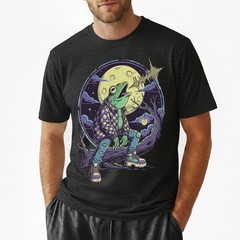 Funny Frog Flannel Howling Moon Spooky Tree Retro Graphic Tee Gift Men