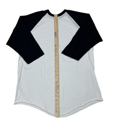 Vintage Russell Baseball T Shirt Mens 2XL White Raglan 3/4 Sleeve USA 90s *READ*