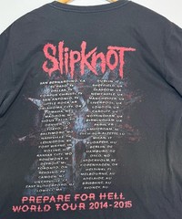 Slipknot T-Shirt Mens L Prepare For Hell Tour Band Faded Black Bravado Reprint