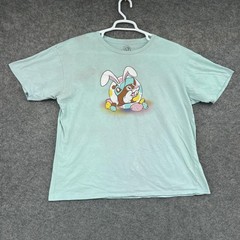 Buc-ee’s Shirt Mens XL Green Short Sleeve Bunny Easter Graphic Crew Neck Tagless