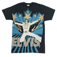 Vintage Elvis Presley Shirt Men’s Large Black Big Graphic Bay Island Sportswear