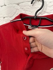 Moncler Polo Shirt Red Men’s XS (Tagged S) Maglia Manica Corta Logo Slim Fit