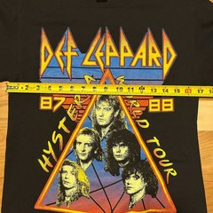 Def Leppard Hysteria World Tour 1987 1988 Black Graphic T-Shirt Mens Small S