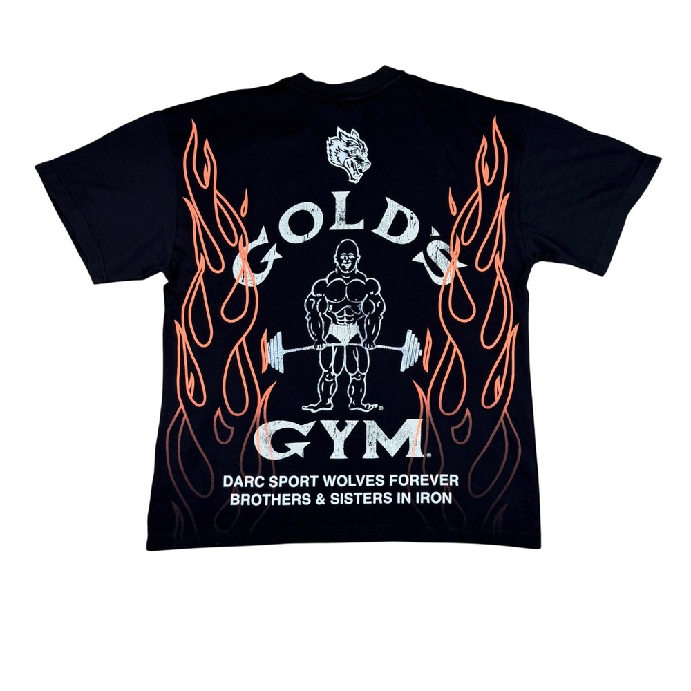 Darc Sport x Gold’s Gym On Fire Premium Tee Black Medium LCTT001-344-001-M NEW