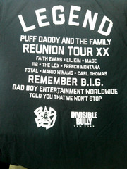 Puff Daddy Faith Evans shirt RAP DIDDY BAD BOY RECORDS Biggie Sz M 20 Years